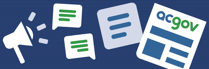 Illustration of bullhorns and speech bubbles